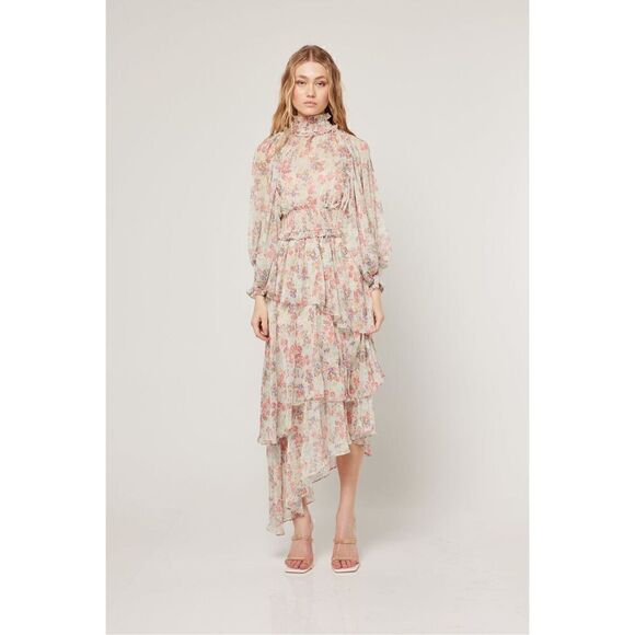 Elliatt Antonia Dress High Neck Midi Dress - in Wildflower Multi  size S NWT$289 - Picture 8 of 12